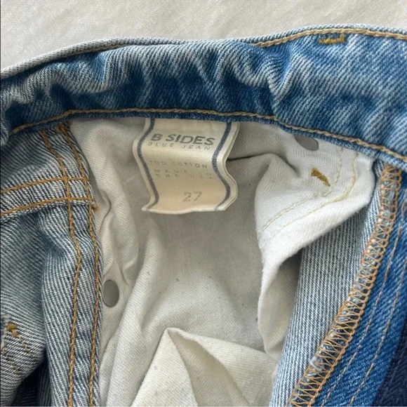 B. Sides Plein Relaxed Straight Jean Jane Wash sz 27 light wash - Picture 4 of 8